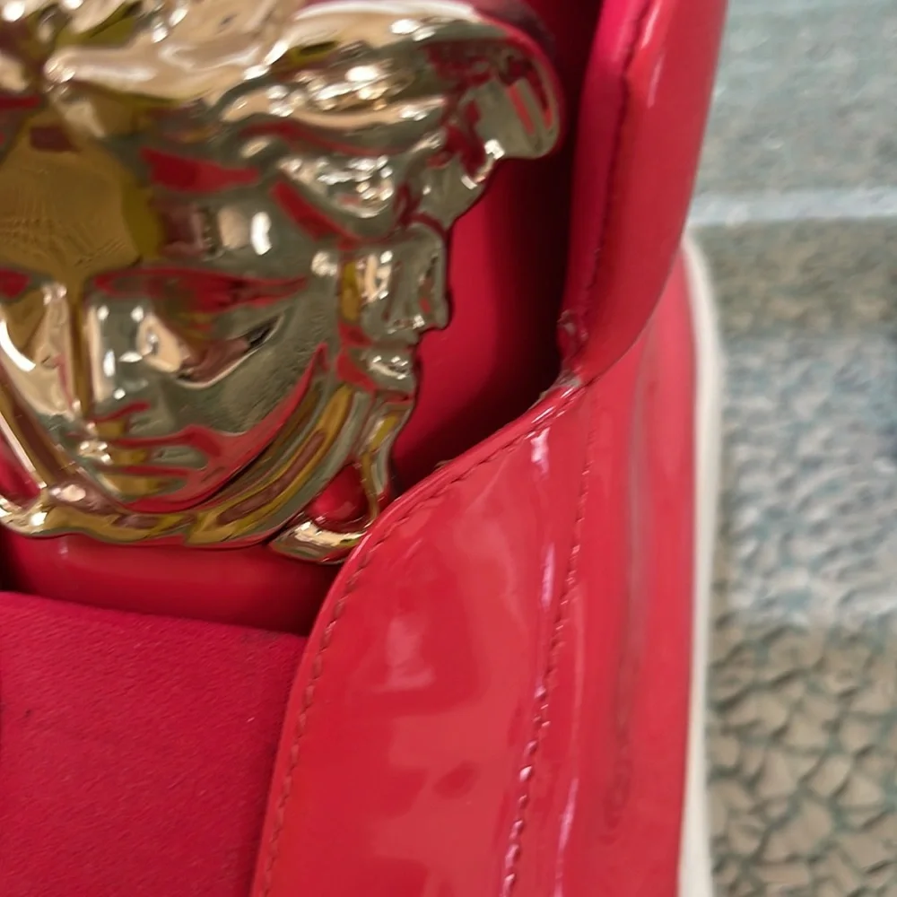 VERSACE Pink Patent Leather Sneakers - Picture 12 of 13